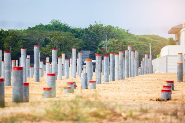 Concrete Pile Installation in Sherman